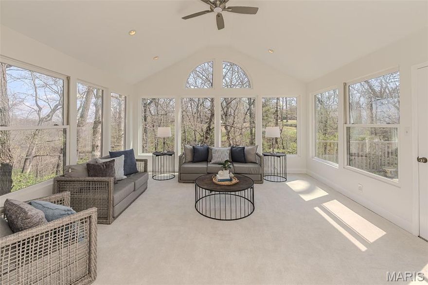 You'll love this stunning, move-in ready brick ranch situated on a sprawling 1.52-acre wooded lot, offering a rare combination of timeless curb appeal and high-end architectural updates. Boasting over 3,200 square feet of finished living space, this home provides the ultimate footprint for both grand-scale entertaining and quiet relaxation. Exceptional maintenance and peace of mind are at the forefront, highlighted by a brand-new ROOF installed in 2025 and an oversized two-car garage with ample room for a workshop, larger vehicles, or extra storage. The heart of the residence is a sun-drenched open-concept main level, anchored by a gourmet kitchen that serves as a true design showcase. It features dynamic black and gold granite countertops with striking quartz veining, modern white Shaker cabinetry with gold hardware, and a large center island under designer lighting. Flowing effortlessly from the living area is the architectural jewel of the home: a breathtaking 4-seasons room boasting a soaring vaulted ceiling, a dramatic Palladian window, and panoramic views of the mature timber, allowing you to enjoy nature’s beauty in climate-controlled comfort year-round. The versatility of this property extends to the fully finished walk-out lower level, which functions as a complete in-law suite or "home within a home." This expansive space is ideal for multi-generational living, featuring a second full kitchen, a spacious recreation area centered around a cozy fireplace, and two flexible bonus rooms perfect for a home office, gym, or guest quarters. Outside, the acreage provides a peaceful, private sanctuary with limitless potential for outdoor living. From the brand-new 2025 roof and unique designer finishes to the dual-level layout, this home is a rare find in today's market. Don't miss your chance to own this private retreat—schedule your private tour today and see for yourself!