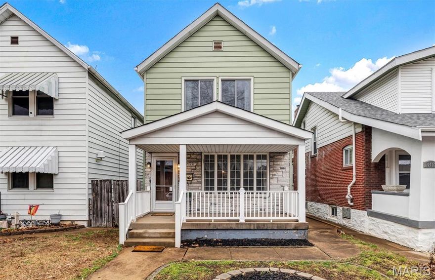 This two-story home offers 3 bedrooms and 1.5 baths—perfect for investors or buyers looking to add their personal touches. All three bedrooms and a full bath are located on the upper level, while the main floor features a spacious living area, a separate dining area, a half bath, and a kitchen equipped with a gas stove and pantry. Large windows throughout the main level fill the home with natural light, highlighting the beautiful woodwork found throughout.

A standout feature of this home is the rear addition, showcasing vaulted ceilings, built-in shelves, and a cozy gas log fireplace. An electric split unit provides year-round comfort, making this space ideal for relaxing or entertaining.

For added accessibility, the home includes an automated lift chair to easily access the upstairs level.

The unfinished lower level provides laundry and ample storage space, offering great potential for future finishing.

Outside, enjoy a welcoming front porch and a fenced backyard designed for entertaining, featuring a small patio and outdoor grill. A detached two-car garage adds even more convenience.

Selling as-is, this property is full of potential to customize or expand your investment portfolio. Great for first time home buyers or an investor!