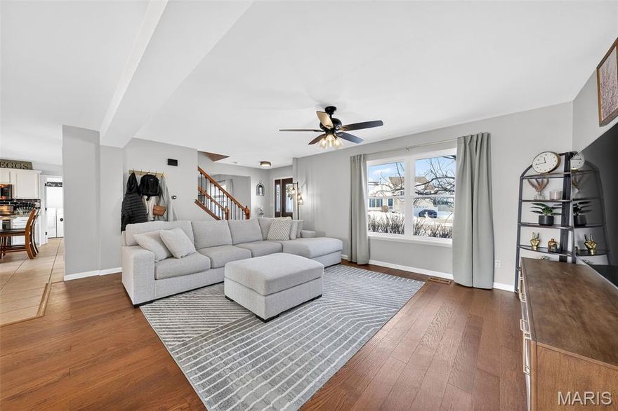 This beautiful two-story, four-bedroom home in highly sought after Patriot's Landing offers the perfect blend of comfort, space, and functionality. The main level features an open-concept layout with a spacious living room and sitting room filled with natural light, a modern kitchen with ample cabinetry and center island. A convenient powder room and laundry area complete the first floor.

Upstairs, the primary suite provides a private retreat with a generous walk-in closet and a well-appointed en-suite bathroom featuring a soaking tub and a separate shower. Three additional bedrooms offer plenty of space for family or guests and share a full bathroom with modern finishes.
The finished basement expands the home’s living space, making it perfect for entertaining or relaxing. It includes a stylish wet bar creating a great space for hosting in your "Man Cave". A convenient half bath adds functionality, while the remaining open area can be used as a playroom, game room, home gym or office.
With its thoughtful layout and inviting living spaces across all three levels, this home is designed to meet the needs of modern living while offering warmth and comfort throughout. This home is conveniently located close to schools, shopping, restaurants and highways. Everything you need(and more) is just a 5 minute or less drive. As an added bonus the roof was replaced in September of 2025.