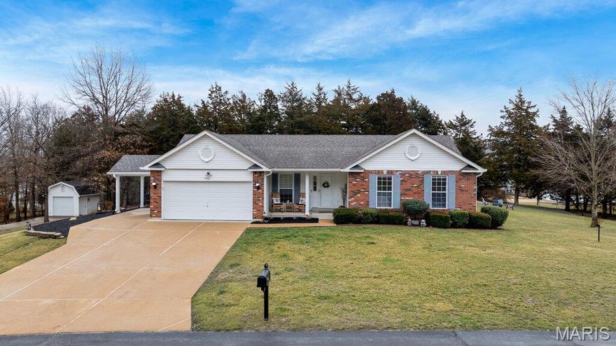 15K Price Change! Priced Under Appraised Value! Come make the Discovery! Fabulous Vaulted OPEN Floor Plan shows like a Display! Sure to WOW you the minute you walk in the Door. Situated on a HUGE Large Level Lot Nearly an Acre (Partially Fenced) There's Space for a Future Detached Garage. Newer Garage Door Insulation, Coated Epoxy Garage Floor, (The Seller has a Boat parked in the Garage) its for Sale TOO! Garage features HVAC (Mini Split) Peg Board for your Organized Tools, Insulated & Drywalled & a Service Door to the Covered Carport. Outside you'll also See New Gutters, New Architectural Roof 2025, Utility Shed w/Newer Roof 2025 & Electric, Sprinkler System & Wrought Iron Fencing. Step Inside to Find a Gas Fireplace, Crown Molding, Newer Custom Blinds, All the Appliances Can Stay Including Refrigerator, Washer & Dryer. Additional Kitchen Features Include Planter Shelves, Center Island w/Overhang, Newer Cabinet Hardware, Newer Stove, Dishwasher & Microwave. Breakfast Area steps out to a Covered Patio perfect area for your Morning Coffee. Water Softener, Newer HVAC w/Heat Pump, Sump Pump w/Alarm, Black-Out Curtains can Stay. Full Unfinished Basement. Plenty of Work Space, Storage Space & a Toilet w/Sink in the LL can stay (as is) or be removed. This Home DEMANDS ACTION and Should be Placed on Your Most Wanted List! Anything else is a COMPROMISE! Possible USDA Financing Available.