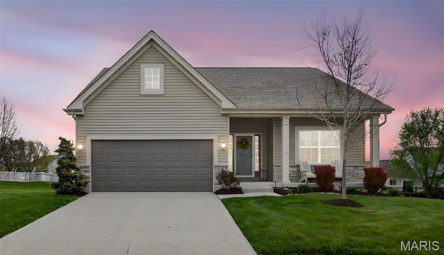 Gorgeous Detached Villa in West Ridge Farms, located in a prime neighborhood on a quiet cul-de-sac. This stunning Ranch home with a walk-out lower level, has a spacious OPEN FLOOR PLAN, 9Ft Ceilings, 3 Bedrooms, 3 Bathrooms & a 2 Car Garage. Great room w/ cozy gas fireplace. Chef's Kitchen has it all with a huge Center Island, Custom Cabinetry, Quartz Countertops, Tiled/Glass Backsplash, Whirlpool Stainless Steel Appliances, Gas Range, and a Walk-in pantry. Off of the breakfast room, you can enjoy nature on your 15 x 20 ft low maintenance composite deck. The Primary bedroom suite features a 6x9 walk in closet and primary bathroom with double bowl vanity, large walk-in shower & linen closet. Second bedroom and full bath on main level. Huge main floor laundry room offers 14'4" x 6' of space. The finished walkout lower level includes a huge family/game room w/ built in electric fireplace, third bedroom & third full bath, with plenty of unfinished area for storage.  Lower level walks out to patio and nice sized backyard area.  Other features include: water softener system, irrigated & landscaped yard, 30 YR architectural shingle roof.