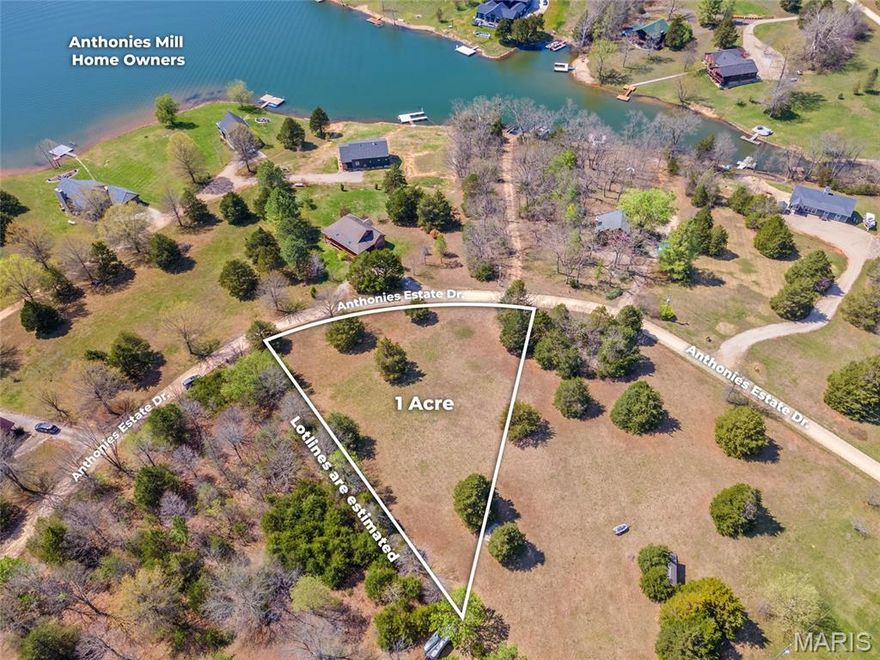 Tucked within the private, gated community of Anthonies Mill in Bourbon, MO, this beautiful 1-acre homesite offers the perfect opportunity to build your dream retreat surrounded by nature and water views of Lake Ashley.  Set in the heart of the Missouri Ozarks, this property provides a peaceful, scenic setting with a gentle blend of wooded privacy and open space.  Lake Ashley, a stunning spring-fed lake known for its clear, cool water and consistent levels, spans over 100 acres.  Whether you're envisioning a full-time residence or a weekend escape, this lot offers a front-row seat to breathtaking views and year-round enjoyment.  The community offers residents access to a wide range of amenities including additional fishing lakes, sand beaches, boat ramps, a community pool, tennis and basketball courts, and more.  With its quiet, friendly atmosphere and just over an hour drive from St. Louis, it strikes the perfect balance between convenience and getaway living.  If you’ve been searching for a place to slow down, reconnect, and create lasting memories, this is it.  Bring your vision and make the most of lake life in one of Missouri’s hidden gems!