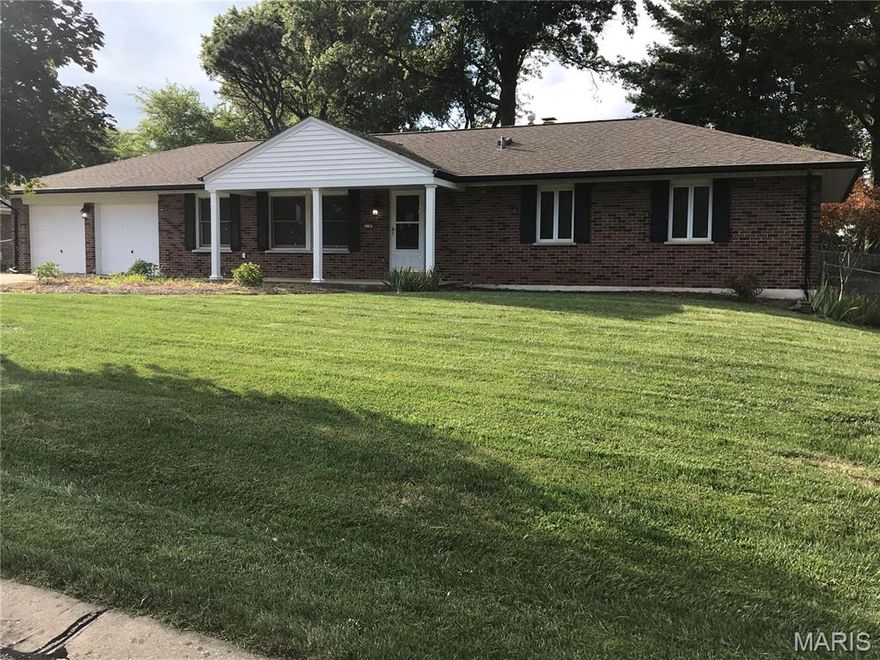 MOVE-IN READY--SUPER CLEAN--CENTRAL LOCATION--MAIN FLOOR LAUNDRY!! + OVERSIZE GARAGE!!  LOVE to garden?  This is the home for you!  Centrally located w/ 2 LARGE (BOTH bedrooms are 16 X 18!!) bedrooms, 3 bath updated all brick ranch home just outside of Creve Coeur.  Parkway North Schools. IMMEDIATE MOVE-IN.  Freshly painted, hardwood flooring beautifully refinished, new light fixtures, both main floor bathrooms completely updated---includes en-suite master bathroom. Main floor hearth room features a decorative fireplace and French doors to the large, fenced backyard.  Enjoy the lovely patio---morning coffee, evening happy hour!?  Finished basement boasts a family room-exercise room-a FULL bath, & HUGE bonus room/sleeping room.  Perfect for working @ home &/or a SLEEPING AREA.  Basement has newer carpeting & an abundance of storage space.  Newer roof/furnace/A-C/water heater. AGENT/OWNER allows a dog-breed & size restrictions apply.  A cat would be ok.  Non-smoking.  Refrigerator-washer/dryer included "AS "IS."  STL County Occupancy Inspection TBD.  Tenant Qualifications=Credit Score/Income/Excellent rental history.  This could be the rental home you've been searching for.   Call to schedule your appointment today!