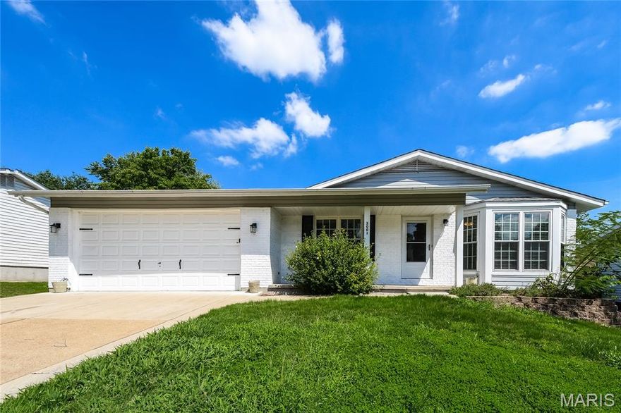 This well-maintained home offers a comfortable living space and a practical layout. The bright main living area with bay windows brings in an abundance of natural light and flows easily into the kitchen, which offers ample cabinet and counter space along with stainless steel appliances. The primary suite includes a private bath, while the additional bedrooms provide flexibility. A finished basement with full bath allows for flex space for a teen hangout, game room or home office. Step outside to enjoy the backyard patio- perfect for relaxing or entertaining- along with the convenience of an attached two-car garage.