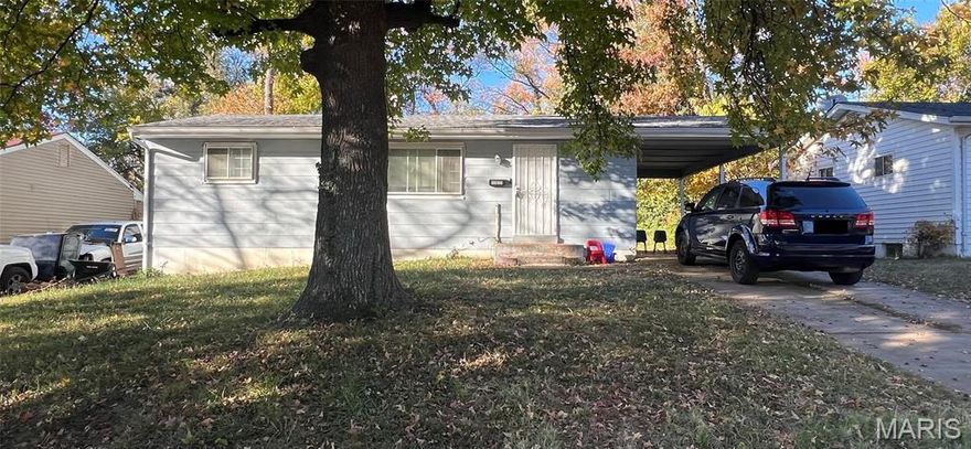 Welcome to 9029 Cranberry Lane, a thoughtfully updated ranch-style residence nestled in the heart of Saint Louis (63121). Boasting 3 spacious bedrooms and 1 full bathroom, this 1960-built home offers approx. 908 sq. ft. of comfortable living space. 

Step inside to discover laminate floors, a bright and welcoming living room, and an efficient eat-in kitchen with built-in cabinetry and ample workspace. Each of the three generous bedrooms features large closets and natural light, creating flexible space for family, guests, or a home office. The full bath and smart layout enhance everyday convenience.

Outside, enjoy a level, fenced backyard ideal for summer gatherings or relaxation, plus off-street covered parking via the attached carport—rare for the area. The sizable 7,492 sq. ft. lot invites outdoor living, gardening or play. Located in a friendly neighborhood, the home is just minutes from local parks, shops, and dining options—offering both comfort and convenience. Although in a lively and evolving community, the home delivers a welcoming atmosphere and smart value. With its blend of classic charm, pleasing updates and well-thought-out amenities, 9029 Cranberry Lane is a standout opportunity for first-time homeowners or those looking to downsize without compromise. Don’t miss your chance to make it your own!

This property is currently tenant occupied and is being sold As Is. Do not disturb tenant. No showings without accepted contract.