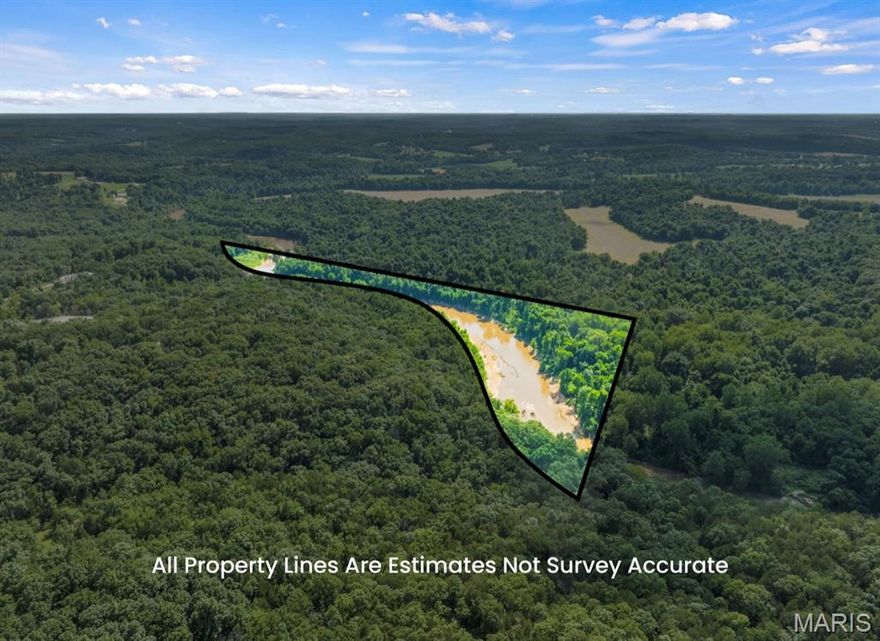9.4 +/- acres on the Bourbeuse River in Union, MO! See MLS docs for 40 foot roadway easements to property, road has not been put in to property.