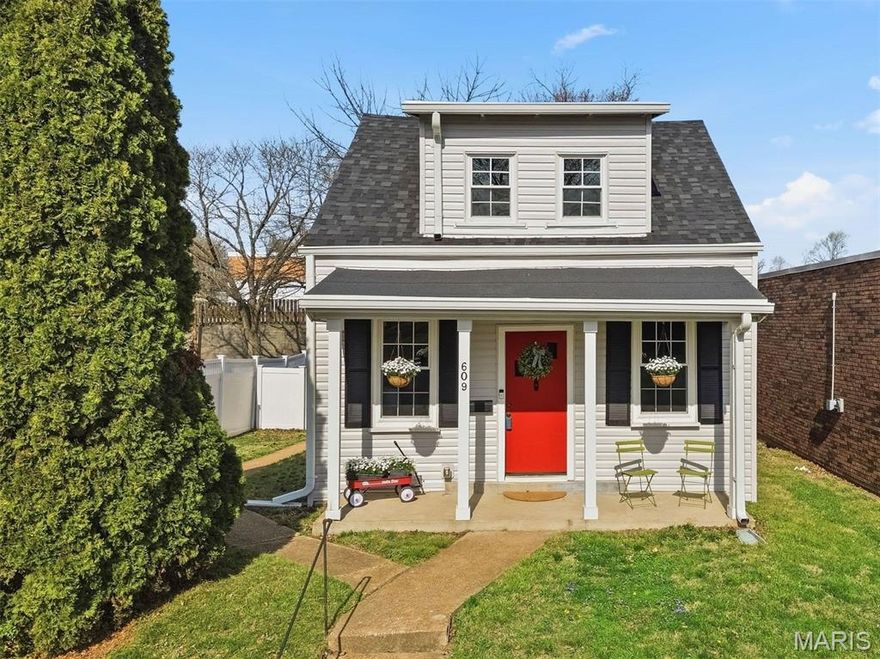 Hello, curb appeal! 609 South 4th is nestled in the heart of the sought-after Saint Charles Historic District, only three stop signs or less than a .2 mile walk from all of the goodies of Historic Main. Walk to dinner, shopping, and the year round fun and festivals that the Riverfront and Frontier Park have to offer. This is true walking-neighborhood living in one of the most treasured and energetic historic districts in the Metro, also the premier spot on the Katy Trail for biking and running along the Missouri River.  While this cutie, circa 1873, is well over a century and a half old… she is full of updates! Upon entering, this 3 bedroom/1 bath home screams 2026 with an airy open floor plan, gorgeous natural light, a beautifully updated eat-in kitchen with all of the stainless steel appliances included, and convenient one-level living with the Primary bedroom and laundry on the main floor.  If you think that the front sitting porch is inviting, wait until you see the back porch. It is no maintenance composite, fully-covered, and overlooks a private level backyard with mature trees, a shed for storage, a concrete patio for your grill or firepit, and a 6 foot vinyl privacy fence. It has limitless potential and is the perfect place to host your friends and family before you walk down to the Festival of the Little Hills, Oktoberfest, or Riverfest. Behind the fence is a private alley entrance with an area to park 2 cars. Pave it, gravel it, or leave it as is!  Complete with fresh paint (26), new roof and siding (24),  newer water heater (21), new furnace (25), and one of the best locations in Saint Charles… 609 South 4th is tidy and 100% move-in ready. Midwest Living magazine just recognized Historic Saint Charles as one of the Midwest's best small towns for a reason. Bring your twinkle lights, Pinterest boards, and prepare to own one of the cutest little historic houses in the center of the fun, once traveled by 1800s settlers!