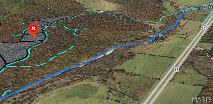 Less than a mile from Mark Twain National Forest, and less than 90 minutes from St. Louis, and you have access to a 3 acre shared section of spring-fed creek and gravel bar. 
You'll have plenty of space to park that camper or build a cabin or home on this 6+ acres ... with electricity along the east boundary. This wooded property has a nice gravel road access. 
This affordable oasis comes with NO restrictions. 
Hunt, camp, build, shoot, ride ATVs, use it as a base camp for exploring the northern Ozarks. Or use it as a bugout location if/when the SHTF in the city.
Less than a mile from Mark Twain National Forest, and for a $200 annual fee you get road maintenance and access to a shared 3-acre gravel bar and section of 12 Mile Creek. Did I mention there are no restrictions!!
No building codes, no permits to pull for construction. And this, and the surrounding land is teeming with deer, turkey and small game. There is adjoining acres available as well if you want more.