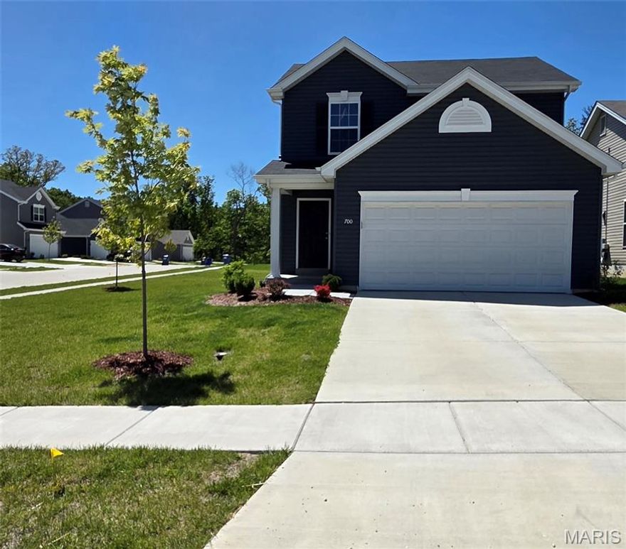 Built new in 2024, this beautifully designed 2-story home offers all the benefits of new construction without the wait or added expenses of building. Tucked into a quiet area of the subdivision on a desirable corner lot adjacent to a cul-de-sac, this home is truly move-in ready with established lawn and beginning landscaping already completed. Inside, the main level features an open-concept layout with spacious living, breakfast, and kitchen areas, plus an added island perfect for entertaining or everyday living. All appliances stay, including the refrigerator, deep freeze, washer, and dryer, making this home even more convenient from day one.
Upstairs, you’ll find both bedrooms along with two full bathrooms. The primary suite includes two walk-in closets, while the second bedroom also offers its own walk-in closet for plenty of storage space. A flexible space at the top of the stairs creates the perfect reading nook, small office, or additional lounge area.
Additional upgrades include luxury ceiling fans in both bedrooms and a built-in whole-home pest control system for added comfort and peace of mind.
The full basement includes a sump pit and egress window, offering excellent storage and future finishing potential. If you’ve been wanting the look, feel, and efficiency of a brand-new home without the delays and extra costs that come with building, this home is the perfect opportunity.Some photos may be virtually enhanced for presentation purposes.