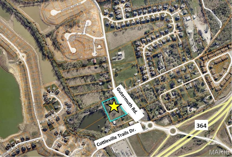 Unique opportunity to own 2.47 Acres of raw ground. Build your own commercial space to fit your own needs!  Office, retail, hospitality, professional service etc.
Surrounded by rooftops and new residential construction. Great area to build in and start your own business or add to your existing business.