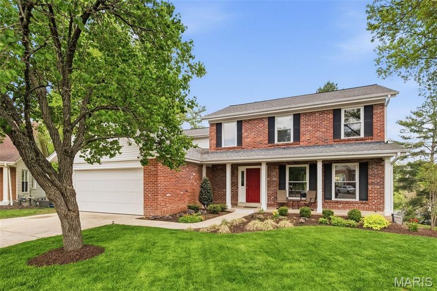 Beautiful 4 bedroom, 3.5 bathroom, 2 story home with over 3,500 sq. ft. of living space in the highly accredited Rockwood school district. Located in the Westglen Farms subdivision, you will love the privacy of being tucked away at the end of the cul-de-sac and the tranquility of backing to common ground. Step inside and find a spacious floor plan, with family room, formal dining room, living room w/ wood burning fireplace and spacious kitchen w/ access to the deck. The second level features a primary suite with vaulted ceilings, wood burning fireplace, walk in closet and nicely updated bathroom. 3 additional bedrooms and full bathroom complete the second level, all with ceiling fans/lights and newer carpeting. The finished, walk out basement includes 2 recreational areas, a full bathroom, an additional sleeping room and plenty of storage.  Enjoy your morning coffee or evening BBQ on the spacious deck overlooking the level backyard, perfect for playing and entertaining! Additional features include all new windows throughout home, spacious main floor laundry room, architectural shingle roof, covered front porch and 2 car garage. A beautiful home in the heart of Wildwood within minutes of all amenities, shopping, restaurants and schools, make this your new home today!