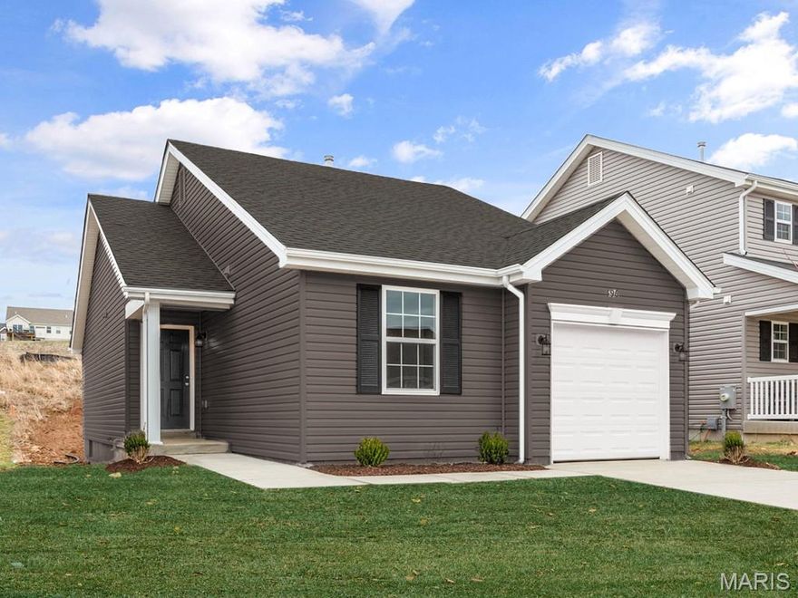 New McBride Homes Summerfield ranch-style 2BR, 1BA, ready this spring! Walkout homesite! This cozy cottage offers an inviting layout. The kitchen features Benton Painted Stone Gray cabinets, large peninsula w/breakfast bar, & black GE appliances. Oversized living room w/ceiling fan & sliding glass door to backyard. The primary suite features large window, dual closets & ceiling fan prewire. Shared hall bath with double sink vanity & 5’ walk in shower. Enjoy beautiful wood laminate flooring in main living areas. White six panel interior doors, spindled railing at staircase, upgraded lighting w/ceiling fan prewire in additional bedroom, main floor laundry, & 1 car garage. Unfinished basement. The Highlands onsite amenities include two playgrounds, community pavilion and sports court with convenient access to local attractions. Enjoy peace of mind with McBride Homes’ 10 year builders warranty and incredible customer service! Similar photos shown.