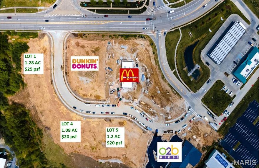 For sale, Lease or possible build to suit. 1.20 AC. Going to work side of the road. Hwy 40/64 Exit, Close proximity to Hwy I-70 Location: City, High Traffic