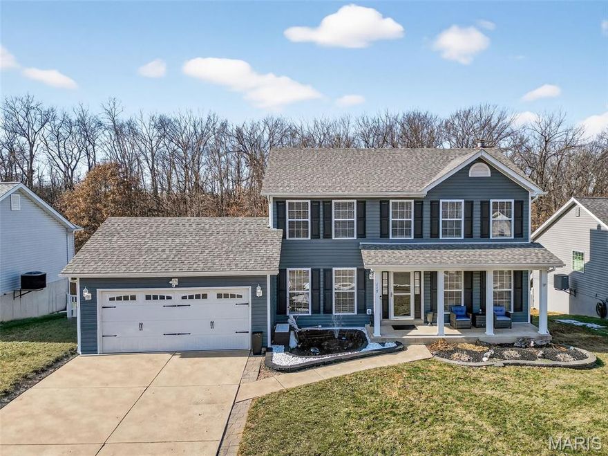 Gorgeous curb appeal, with brand new modern siding, new roof, koi pond with fountain & beautifully landscaped. Three floors of comfortable & updated living space! Conveniently located close to shopping, dining, hospitals, parks,etc. Main flr consists of formal Living room (which would make a great office space), formal Dining room, large Family room with wood burning fireplace, Kitchen with granite countertops and back splash, ALL appliances shown in kitchen to stay, including beverage fridge PLUS washer & dryer in mnflr laundry.  Breakfast rooom with sliders out to trex deck, which overlooks the massive yard backing to trees/woods. Upstairs you’ll find 4 bedrooms, including the luxury primary suite with walk-in closet with organizers, full bath with separate tub & jetted tub & dual basin vanity. Upper full hall bath updated as well. Downstairs… even more room to enjoy; possible sleeping area, rec and fam room, full oversized bath with shower. Bathroom was set up for dressing area if pool installed. Dry bar in LL with beverage fridge that stays too.  Walk-out to large partially covered patio with bar (does stay). This is anything but a standard house, this one has so many extras and updates. Govee light strips in kitchen over the crown on cabinets & in mnflr fam room around top of bay window. Tankless water heater, fresh paint, new lighting, tastefully decorated and much more!!! A True Must See House!