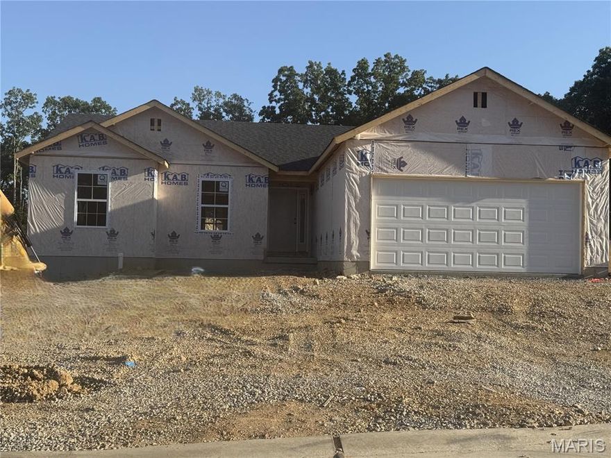 Welcome to Hawk Ridge Estates! Located off Hwy B & Brickyard Road. This new subdivision features 29 home sites with all back yards backing to woods. The To Be Built Walnut Model is a 3 Bedroom 2 Bath 1266 sq. ft. Ranch with main floor laundry and 2 Car Garage. The new homes come with quality standard features & have additional options to choose from! The photo is a previous built home & may show optional features. With this being a smaller community lots may sell quickly, hurry today to secure your dream home!