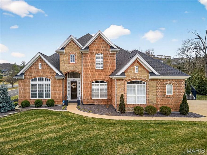 Welcome to this beautifully updated 4-bedroom home located in the highly desirable Overlook At The Legends subdivision. Walking up to this meticulously landscaped brick & stone front home, you will be awed by the wall of windows that greets you as you enter. The gorgeous, fully updated kitchen features custom cabinetry, Quartz countertops, Cafe appliances, custom backsplash, and spacious island. The main floor luxury primary suite is a true retreat, highlighted by a spa-like primary bath with soaking tub, dual vanities, and walk-in shower. Upstairs are two bedrooms with Jack & Jill bath, along with loft overlooking the great room. The finished lower level is complete with family/rec room, bar area, spacious bedroom, full bath, and office. Step outside to your private backyard oasis complete with a fabulous saltwater inground pool, creating the ultimate setting for summer fun and outdoor entertaining. Also new in the past two years are roof, both HVAC units, water heater, flooring, garage doors/motors/tracks, landscaping w/lighting, reconfigured irrigation system. With its location in the top-rated Rockwood schools, this home offers exceptional lifestyle and value in one of the area’s most sought-after neighborhoods.