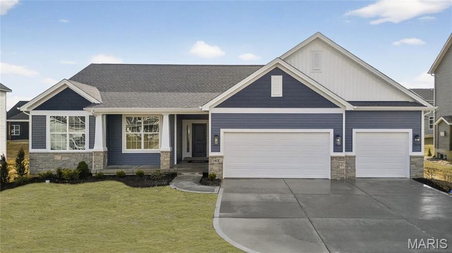 Move-in Ready! This luxurious ranch-style home is situated in a highly sought-after Inverness in Dardenne Prairie, where residents here have access to ample walking trails and a one-year social membership to Lake Forest Country Club. Drawing to Wentzville Schools, it offers the perfect blend of style, comfort, and convenience. This spacious open floor plan creates an inviting and airy ambiance, ideal for both entertaining and everyday living. Indulge in the lap of luxury in the owner's suite, complete with a walk-in shower that's a spa-like retreat. The heart of this home is the gourmet kitchen, featuring a large quartz island with ample seating, top-of-the-line appliances, and plenty of storage space. Enjoy an abundance of natural light pouring in through oversized windows, making every day feel bright and cheerful. Gorgeous hardwood flooring flows seamlessly throughout the home, adding warmth and sophistication to every room. Easy access to shopping, dining, highways, and more!