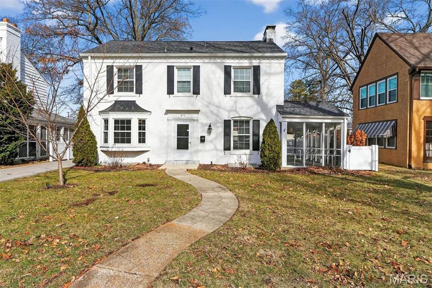 Beautifully updated two-story Colonial in sought-after Webster Groves location, offering a nice blend of  timeless charm and modern conveniences. The renovated kitchen showcases quality finishes and stylish design, complemented by updated bathrooms with contemporary fixtures. Pretty hardwood floors flow throughout, adding  a touch of warmth and elegance. Unwind after a long day on the inviting screened porch or the large patio overlooking the lovely, level lot-- ideal for outdoor gatherings, gardening or play. Enjoy the close proximity and walkability to downtown Webster Groves, Old Orchard and Webster University.