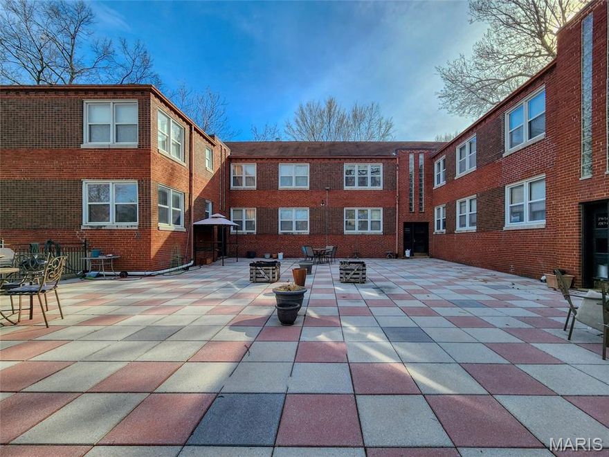 Welcome to 7752 Wise Avenue Unit #1  The fabulous one bedroom, one bath located in Richmond Heights has a lot of character and pizzazz with a mixture of modern amenities and old charm. This is truly a must see. The welcoming courtyard and grand entrance brings you to your door to the unit. A first floor unit/apartment with a handsome kitchen, a dining area, living room, bath and bedroom.   Stark white kitchen with a fun vibe has wood cabinetry, an abundance of counter space, trendy flooring tiles and backsplash. Provided appliances includes gas stove, refrigerator and microwave. Stake white bathroom with colorful floor tiles and a linen closet.  The unit boasts original wood floors, window treatments, lots of sunlight, ceiling fans creating a unique living space. Lower level has storage and community washer / dryer laundry area. Cats allow with a refundable pet deposit. NO DOGS.   The security deposit is $500.00 and there is complimentary tenant parking in the lower level garage. Tenant pays gas and electric with landlord paying water, sewer and trash.  Wonderful neighborhood that is walk-able, bike-able and close to a lot of convenient restaurants, stores and fun spots. I hope you view.