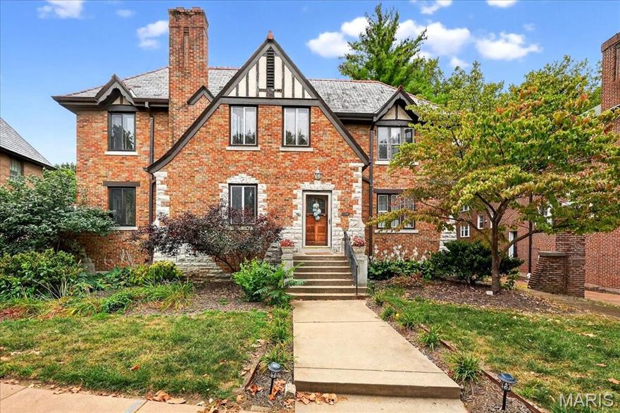 Great Investment Opportunity on one of University City's most desirable tree-lined streets.  Stately Tudor Two Story in Prime location Near Wash U, Forest Park, and the Delmar loop. Short walk into Clayton! Brick building with stone accents creates timeless look. Each spacious unit is 3-bedroom, 2-bathroom. Welcoming formal foyer and Large living room with fireplace. Updated kitchens with newer appliances and a cozy breakfast nook. Recent renovations include in unit laundry and newer flooring in Kitchen. Numerous Windows fill each room with natural light and showcase the surrounding trees and fresh landscaping. Lower level garage parking, one space per unit.  Plus additional storage. Perfect property to live/work in one unit and receive rental income from first floor tenant. Ideal location with numerous surrounding tenant sources and upside appreciation.