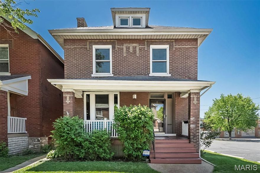 If character is at the top of your wish list, this one delivers in a big way!  Sitting on a quiet court in the heart of Dutchtown, this 4 bed, 1 bath brick beauty brings nearly 2,000 sq ft of timeless architecture with details you simply don’t find in newer builds—stained glass, rich original hardwoods, a box beam ceiling, antique mantle, and a statement staircase that sets the tone from the moment you walk in. The main level offers oversized living and dining spaces that flow effortlessly—perfect for hosting, unwinding, or just enjoying a little extra breathing room. The kitchen blends modern function with historic charm, featuring stainless steel appliances, updated cabinetry, and a true butler’s pantry that adds both storage and personality. Upstairs, you’ll find three bedrooms including a spacious primary with its own dressing area, plus a full bath, while the finished third floor opens up endless possibilities as a 4th bedroom, creative space, or work-from-home setup. Out back, the lifestyle continues with a deck, patio, large fenced yard, and alley access with potential for future off-street parking. Major bonus points for zoned HVAC with newer furnace units. All of this in the heart of Dutchtown, just minutes from local favorites, parks, and yes … those iconic St. Louis summer nights that somehow always end with a stop at Ted Drewes!