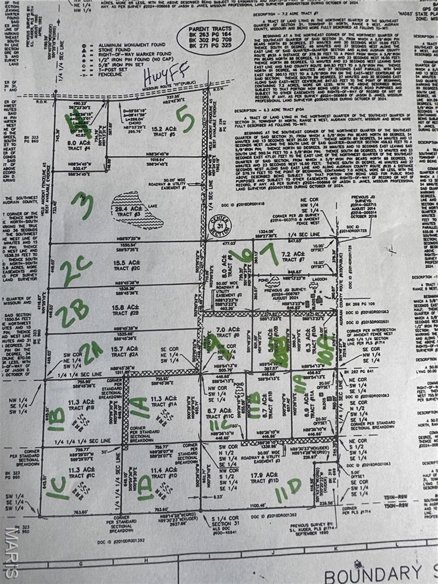 Ready to build a house - just looking for the right piece of land - Look No Further...just awaiting for you to break ground. Located just 3.5 miles from Mexico heading west on HWY FF (out of Mexico). There are close to 147 acres available, in several different tracts. All have been surveyed and easements set for private roadways and utilities. You can access tracts from AR 935. Apx 3 miles west on Hwy FF, turn left on AR 935, apx 1/2 mile you will see signs on your Right. Please contact an agent before entering the land