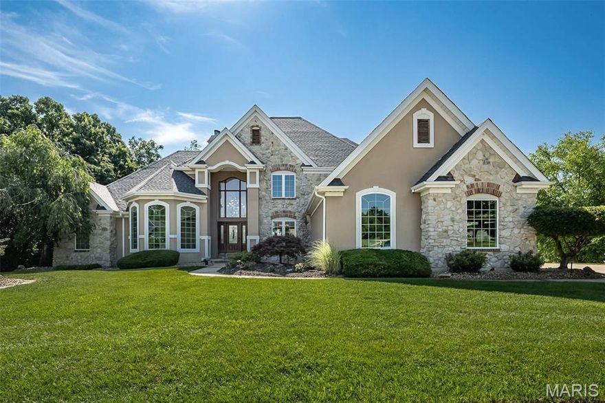 Under contract with a home sale contingency - We are still welcoming showings and strong, non-contingent offers!
Live every day like you're on vacation in this stunning 1.5-story retreat, perfectly perched on a cul-de-sac lot backing to Bear Creek Golf Course and the lake. The dreamy backyard was made for entertaining with an outdoor kitchen, fire pit, inground pool, and a view that’ll have your jaw on the floor. Inside, the two-story Great Room steals the spotlight with soaring Palladian windows stretching up three stories, offering panoramic views of the water and fairway. The main floor primary suite is a true escape with its gas fireplace, tray ceiling, and private sitting area. The kitchen checks every box—granite countertops, center island, Jenn-Air cooktop, and loads of cabinetry—and is flanked by a sunny breakfast room, cozy hearth-style sunroom, and formal dining and den spaces. Upstairs you’ll find three additional bedrooms, two full baths, and a loft, while the finished walkout lower level brings the party with a second full kitchen, media room, 5th bedroom, and another full bath. Updated roof, windows, HVAC, interior paint, pool liner, and more mean all the heavy lifting is done. This home is a rare blend of luxury, comfort, and unmatched views—don’t miss your chance to claim this one-of-a-kind gem! Ideal for the growing or multigenerational family.