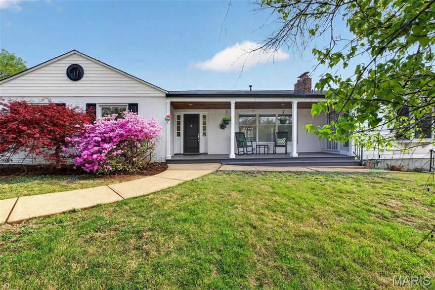 Timeless charm meets modern updates in this well maintained RANCH located in the highly sought-after LADUE SCHOOL DISTRICT. Offering 3 bedrooms and 2.5 bathrooms, this sun-filled home features a bright, open feel with vaulted ceilings spanning the expansive living room, kitchen, and breakfast area.  The updated kitchen shines with brand-new quartz countertops (2026), KitchenAid gas cooktop (2026), new sink and faucet (2026), stainless steel appliances, 42 inch custom cabinets, dishwasher, and a walk-in pantry—perfect for both everyday living and entertaining.  Recent improvements throughout the home include fresh paint, newly sanded and stained hardwood floors across most of the main level (2026), and stylish modern light fixtures with added recessed lighting for a warm, inviting ambiance.  Step outside to enjoy the professionally landscaped yard, complete with a covered deck and charming front porch—ideal for relaxing or hosting guests. Garden enthusiasts will appreciate the ready-to-go vegetable or flower garden.  Major exterior updates include a new roof, gutters, downspouts, and some siding (scheduled for May 2026), offering peace of mind for years to come.  Conveniently located near shopping, dining, and everyday essentials—including Costco, Target, and easy highway access—this home combines comfort, style, and an unbeatable location. Additional features include a 2-car attached tuck-under garage.  Don’t miss this move-in ready gem!