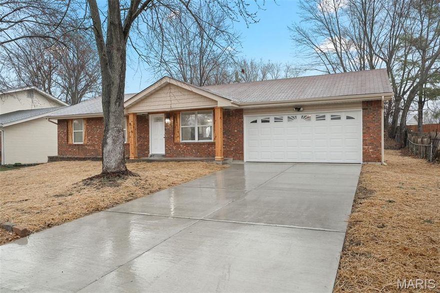 Welcome to this beautifully renovated home where thoughtful design and quality craftsmanship shine throughout. Nestled in the quiet, established Summerfield neighborhood, this stunning property combines modern upgrades with a highly desirable location in the Francis Howell School District. Step inside to discover a fully remodeled interior featuring stylish luxury vinyl plank flooring throughout and a layout designed for both comfort and functionality. The heart of the home is the brand-new kitchen, showcasing classic shaker cabinetry, granite countertops, and stainless steel appliances—a perfect space for cooking, entertaining, and everyday living. The main level offers three spacious bedrooms, including a private primary suite with its own full bathroom, along with a beautifully updated hall bathroom serving the additional bedrooms. Every detail of the renovation has been carefully considered to create a clean, modern aesthetic while maintaining warmth and livability. The fully finished lower level dramatically expands the living space, featuring a large recreation room ideal for gatherings, movie nights, or a play area. The icing on the cake is the two additional bedrooms and a full bathroom, offering flexibility for guests, a home office, or multigenerational living! With its complete renovation, versatile five-bedroom layout, and outstanding location, this move-in-ready home offers the perfect blend of style, space, and convenience. Situated on a generous lot, this home provides convenient access to parks, shopping, dining, and major commuter routes while being part of one of the region’s most sought-after school districts.