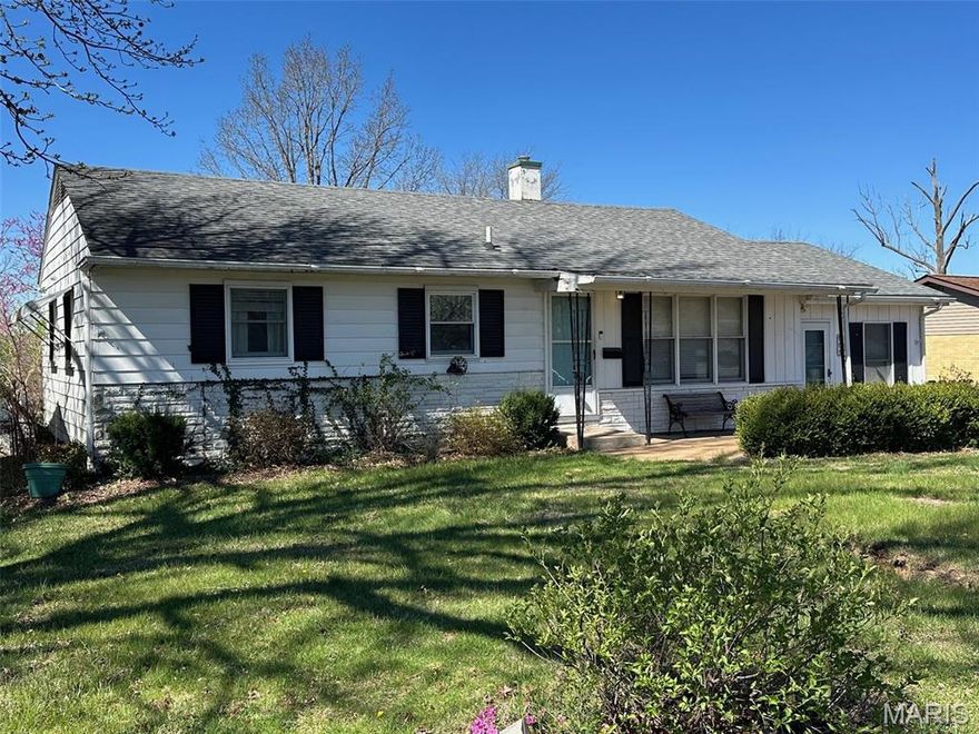 Adorable ranch located near everything!  Sunshine Drive says it all.  This is a rare DIY opportunity for an owner/occupant or rental that won't come around again any time soon.  This 4 bed/2 bath home is literally around the corner from public and private schools.  Close to parks, disc golf course, soccer fields, shopping and Highway 55.  A perfect community for walkers.  Large dining kitchen combo with lots of cabinets, partially finished walk-out basement with bedroom suite.  Covered front porch, beautiful, fenced backyard, fire pit sitting area, above ground swimming pool and BRAND NEW ROOF!!  Home being sold as-is with no warranties or inspections.  Seller is a Missouri licensed real estate broker.