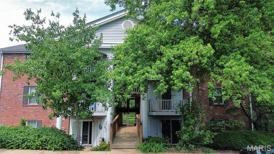 This ground level 2 bed, 2 bath condo sits in the lovely, quiet Kenrick neighborhood of Shrewsbury.  The eat-in kitchen includes soft close cherry cabinets, pantry, appliances and built-in microwave. The spacious living room leads to a walk out front facing patio. It has a more quiet and private cul de sac like location on the far West side of the Trianon complex away from Walmart with no thru traffic, providing particularly quiet mornings and evenings on the patio. The patio provides a large additional storage closet as well. The spacious bedrooms each have large closets with newer 3 panel doors for plenty of storage. Outside you can enjoy a short walk to your nearby car-port and the residents-only pool.  Additionally there's a paved path adjacent to the property leading to Wehner Park for dog walking, running, tennis and playground 
for kids.  Located between I-44 and Watson Rd with easy access to restaurants and shopping. Property is vacant and the seller is motivated.
