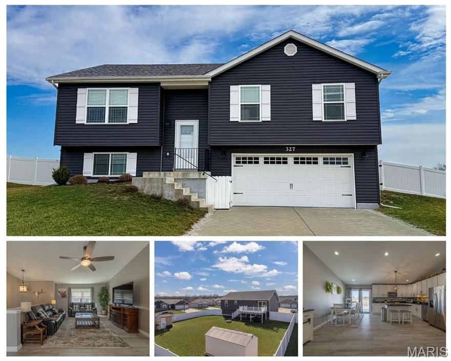 Showings to start Saturday at the open house at 2pm! Pristine Wright City home has all of the extras - Fully fenced backyard, large deck, finished lower level, over 1,900 SF of finished area. Check out this kitchen, it is gorgeous! On the main floor you have 3 bedrooms and 2 full baths. Lower level has a huge recreation area, dry bar and a full bathroom. Could also be the 4th bedroom if you want!  The roof was replaced in 2024 due to a hail storm, so it is good to go!  You will love the open layout, the massive backyard and rural location, almost 1/4 acre for your enjoyment. Main floor laundry and oversized garage.  About 1 mile off hwy 70 you are still close to town. Yes, this is a $0 down USDA friendly area for easy financing. Built in 2020 you won't find a nicer home with all of these upgrades close to this price!