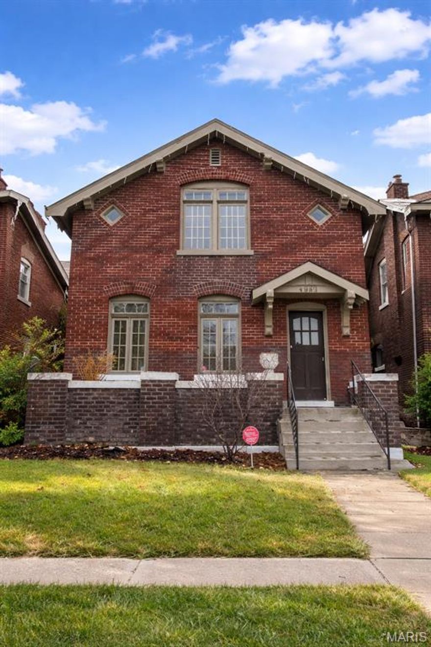 Presenting an investment opportunity in North St. Louis, this 2-story, solid brick home offers strong potential for investors or buyers looking to renovate and add value. Situated on a private street with a convenient U-turn at the end, the block is lined with brick homes on both sides, creating a consistent and established streetscape that adds to the character of the neighborhood. This 3-bedroom, 1.5-bath home features original hardwood floors throughout and a functional layout with classic architectural charm. The family room includes a wood-burning fireplace and flows directly into the dining room, creating a connected living and entertaining space. The kitchen offers ample room for updates, complete with a pantry and a sunroom just off the kitchen, providing additional space and flexibility for future improvements. Upstairs, you will find three spacious bedrooms and a full bath, offering a comfortable footprint for a future homeowner or rental opportunity. Conveniently located near stores, public transportation, city amenities, and a nearby park, this property combines urban accessibility with residential charm. With the right updates and vision, this home presents a strong opportunity for buyers or investors looking to build equity through renovation. Bring your vision and see the possibilities this property has to offer. 
This property is being sold As-is, with the seller performing no repairs, inspections, or municipal inspections. Inspections are for the Buyer's acknowledgment. Buyer to verify all school information.