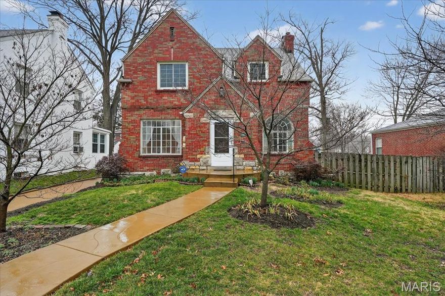 Showings begin Saturday, March 7.  SUNDAY OPEN HOUSE HAS BEEN CANCELLED.   Don’t miss this delightful and charming all-brick 3 Bed/1.5 Bath gem in the heart of University City just minutes from the restaurants, entertainment, and beautiful parks that make U City such a sought-after place to live!  Step inside this freshly painted home and you’ll immediately notice the gleaming, newly refinished wood floors that flow throughout (excluding the kitchen and baths), perfectly complemented by rich wood-paneled doors. The inviting living and dining rooms feature unique stained-glass windows, lovely moldings, and a cozy wood-burning fireplace that adds warmth and character.  The kitchen offers added convenience with a main-level half bath—perfect for guests. Upstairs, you’ll find three generously sized bedrooms with large closets and a fabulous retro full bath that’s full of charm and personality—you truly have to see it to appreciate it!  Outside, the spacious lot includes an aggregate driveway leading to a detached one-car garage, a large backyard ideal for entertaining or play, and a covered porch perfect for relaxing evenings outdoors.  With easy access to dining, entertainment, and nearby parks, this home blends timeless character with everyday convenience.