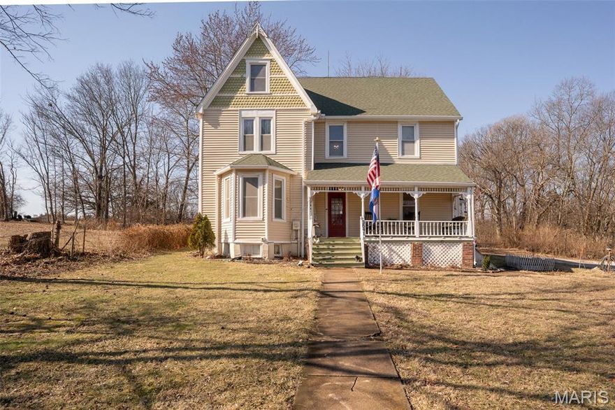 This Victorian home built in 1875 sits on .774 acres and is tucked away at the end of a quiet street, just minutes from downtown New Melle. With 3 bedrooms and 2 full baths, this home offers a great mix of character, space, and updates. The main floor includes a living room, dining room, and an office, providing flexible space for everyday living or working from home. The updated kitchen features new flooring, cabinets, countertops, appliances, and a butler’s pantry area for added storage and prep space. All three bedrooms are located on the second floor, along with a large second-floor laundry room. The home also includes a large attic, ideal for storage or future potential. The basement features the original stone foundation, adding to the home’s historic character. Recent improvements include a new HVAC system and water heater. Outside, the property offers two sheds plus a large outbuilding — the former New Melle Dairy, perfect for storage, workshop space, or hobbies. Enjoy the privacy of this tucked-away setting while still being close to local shops, restaurants, and community events. A unique property with room to grow.