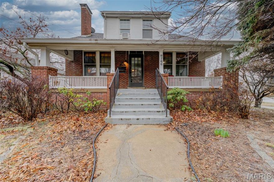 Brick Bungalow on beautiful tree lined street. Offers three levels of living, two covered porches, a detached garage, and large yard. Four bedrooms and option for fifth bedroom. Two bedrooms, full bath, and kitchen on 2nd level make the home great for multi-generational living. Very large front porch welcomes you into this open living room & dining room with refinished hardwood floors (dining room setup as bedroom in pictures). All original glass bookcases, woodwork, stained glass windows and fireplace add to the charm. Main levels has two bedrooms and full bathroom. Sunporch on back of the house opens to wooden deck overlooking the large fenced backyard. Lower level includes some finished rooms, a shower, bathroom and walks out to the backyard. Pathway leads to the detached two car garage. New boiler system installed recently.  Great property for primary residence or as rental for investors. Call Listing Agent for more information or to arrange a showing.