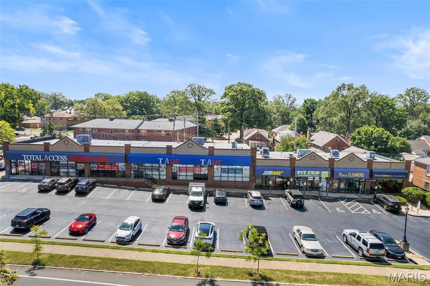 Fully Occupied and Incredibly maintained strip mall in Saint Louis Hills just steps from Ted Drewes on Chippewa. This parcel features 5 long term tenants. All leases have long term leases still in place and TUAC Urgent Care has rent bumps as well. Property is on the Hard Signalized Corner of Jamieson and Chippewa. Property has 54 Parking Spots and has been recently stripped. New EPDM with a 10 year warranty has well property is Grossing nearly 275k as it sets. This is an exceptional opportunity to purchase a turn key asset that is close to Starbucks, Target, Arbys and main other national tenants!TUAC Urgent Care: $13,656.00 (Lease through February 2034) (6500 +/- Sq ft) (Rent Bimp to $14739 in 2029)

Peoples Cleaners: $2000.00 (Lease through 2026) (1000 +/- Sq ft)

Pit Stop Convenience: $1834.00 (Lease through September 2030) (1000 +/- Sq ft)

Edward Jones: $1865.00 (Lease through August 2026) (1000 +/- Sq Ft)

Subway: $2200.00 (Lease through August 2029) (1000 +/- Sq ft)

Rental Income with CAM Reimbursements totaled $266,528 for the year 2024.

The Net Income on the Parcel in 2024 was $208705.00 after taxes, Ins, and Management Fees.