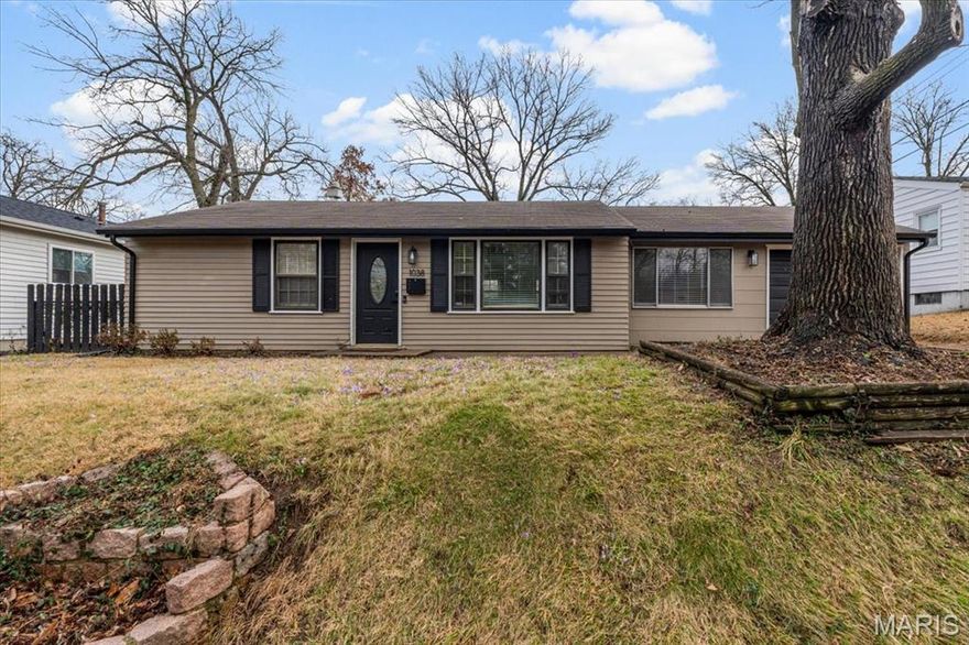 Great value in this inviting 2-bedroom, 1-bath ranch located in the desirable Lindbergh School District. Inside, you'll find newer luxury vinyl plank (LVP) flooring, neutral paint colors, and a bright open-concept layout that creates a welcoming atmosphere throughout the home. The kitchen features stainless steel appliances, a stylish subway tile backsplash, and flows seamlessly into the spacious living and dining areas—perfect for everyday living and entertaining. Just off the dining space, the sunroom provides a relaxing spot to unwind while overlooking the fenced backyard. Two generously sized bedrooms and a recently updated full bathroom with a tile tub surround complete the interior. Additional highlights include a 1-car attached garage and a large backyard with plenty of room to enjoy the outdoors. Ideally located just one block from Ferndale and Sanders Park and only minutes from the many restaurants, shops, and amenities in Crestwood. This home is a must-see!