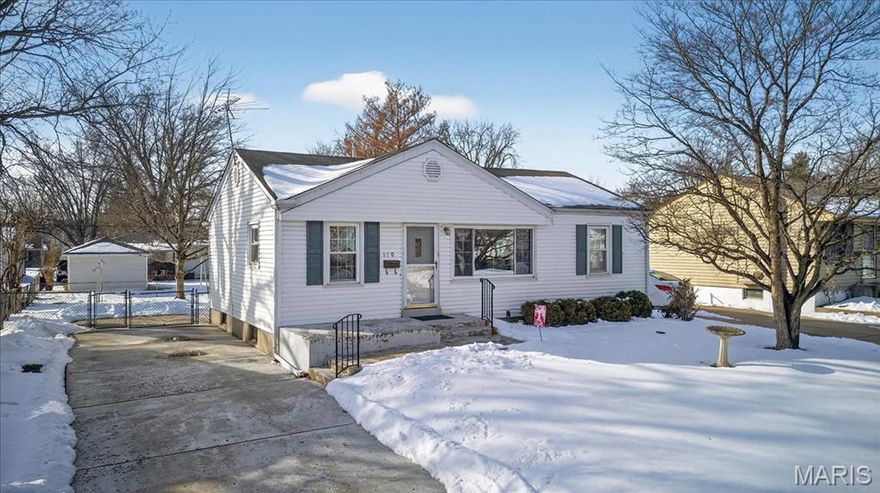 Pride of ownership shows in this original owner ranch home just steps from Old Town Florissant! Highlights include an extra-wide driveway w/ space to park your golf cart, vinyl siding with enclosed soffits, and thermal windows on the main level. Hardwood floors lie beneath the carpet. The eat-in kitchen comes with appliances, and two main-level bedrooms share a full bath. The unfinished lower level offers endless possibilities for additional living space. Relax or entertain in the level, fenced backyard featuring a large patio. Washer and dryer are included. Being sold AS IS.