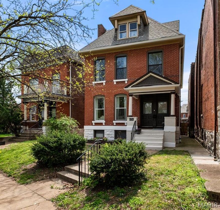 Welcome to 4716 Olive Street… where size, style, and location come together to offer a rare opportunity in the Central West End. With over 3,100 square feet of beautifully finished living space at a price point that’s hard to replicate in this neighborhood, this is the kind of value that doesn’t come around often.

This location truly delivers on lifestyle, perfectly positioned between two local icons with Bowood just steps away and Evangeline's less than a block in the other direction. With additional favorites like Brennan's and Yellowbelly nearby, you’re surrounded by the city’s best experiences, from boutique shopping to standout dining and perfect date night spots.

Inside, soaring ceilings, rich flooring, and abundant natural light create an elevated, inviting feel throughout. The main level is ideal for both everyday living and entertaining, featuring a spacious living area, open dining, and a beautifully appointed kitchen with a large center island, stainless appliances, and ample cabinetry. Main-floor laundry adds ease and convenience.
The second floor includes a generous primary suite with a well-appointed bath, along with two additional bedrooms and a full bath. The third floor offers two oversized bedrooms, both with charming exposed brick, as well as a full bath. One is especially expansive, with ample room for a bed plus a flex living space, lounge area, or private retreat, and the convenient wet bar makes it the ultimate hidden hangout.

Set on a block that continues to see investment and growth, this home presents a unique chance to secure a standout property in one of St. Louis’ most vibrant, walkable neighborhoods… all at an exceptional value.