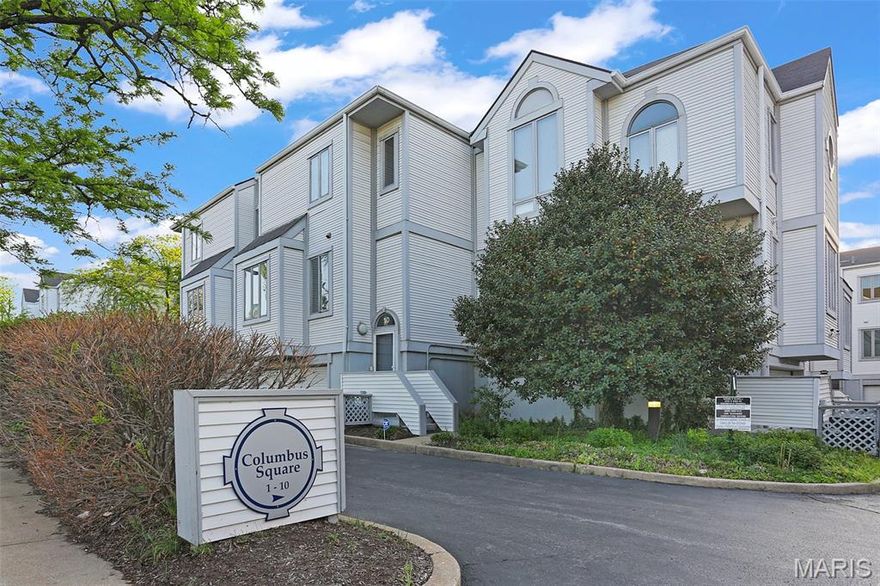 Downtown St. Louis townhome with cosmopolitan style and move-in-ready appeal. Enter through the private 2-car garage into a spacious home featuring tall ceilings and large windows that fill the space with natural light. The modern kitchen is equipped with stainless steel appliances and flows seamlessly into the dining area, with easy access to a deck overlooking the beautifully landscaped courtyard. The living room offers oversized windows and a charming wood-burning fireplace.

Upstairs, the primary bedroom features a walk-in closet and sits adjacent to the updated bathroom. The second bedroom is ideal for guests, a home office, or flex space. Located just minutes from the best of downtown St. Louis, including historic landmarks, the Gateway Arch, sports venues, nightlife, and local dining.