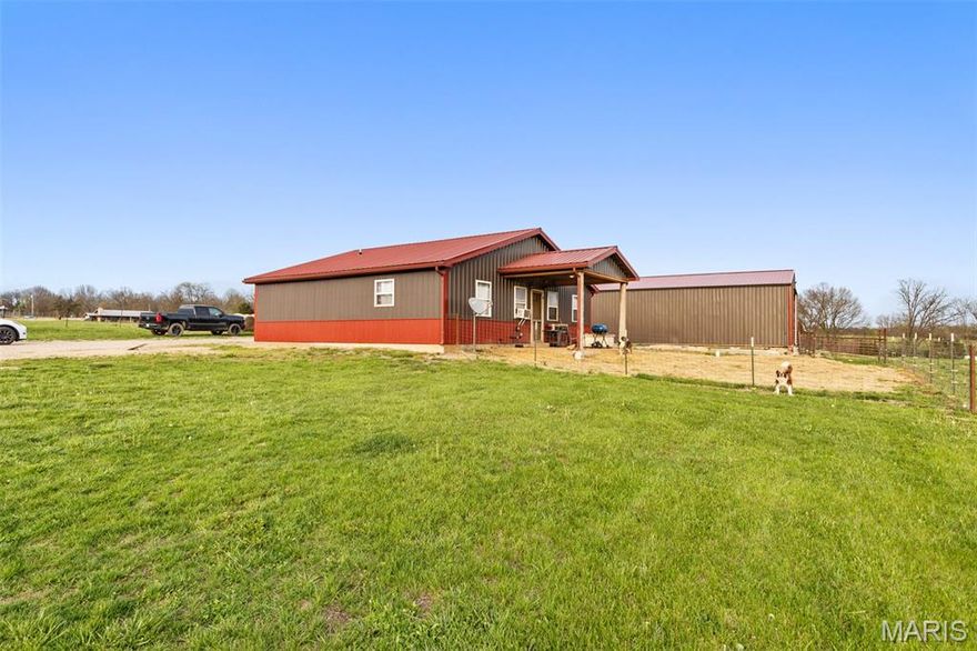 Deluxe horse property sitting on 18 acres m/l. This bungalow style home features a  2 bedroom 2 bath open floor plan. Large horse barn featuring multiple stalls and tack room perfect for horse lovers! Plenty of open ground with year-round Saline Creek running through property.
130x230 lighted arena with exceptional footing
Shop 36x24 150 amp electrical service
Custom stall barn 36x40
Full lean too