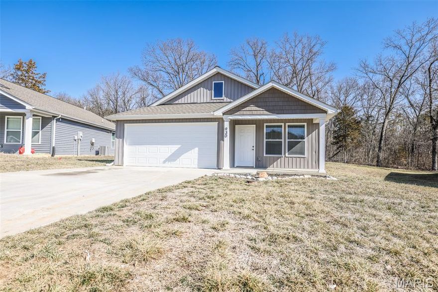 Low maintenance, 3 BR, 2 BA. 1200+ sq. ft. of elegant living space. There is nothing standard about this home. ( From the concrete driveway to the low maintenance exterior w/enclosed soffit, facsia, vinyl siding to the drywalled 2 car garage. Stunning & bright with natural light, vaulted ceilings, designer lighting package & luxury vinyl plank flooring throughout the home. Extra wide hallways & doorways for easy access. 3 spacious BR's including the primary suite with walk-in closest, granite tops & walk-in shower. Your designer kitchen is equipped with stainless appliances, quality white shaker cabinetry and granite counters at your breakfast bar with vaulted ceilings leading into your breakfast room & great room.