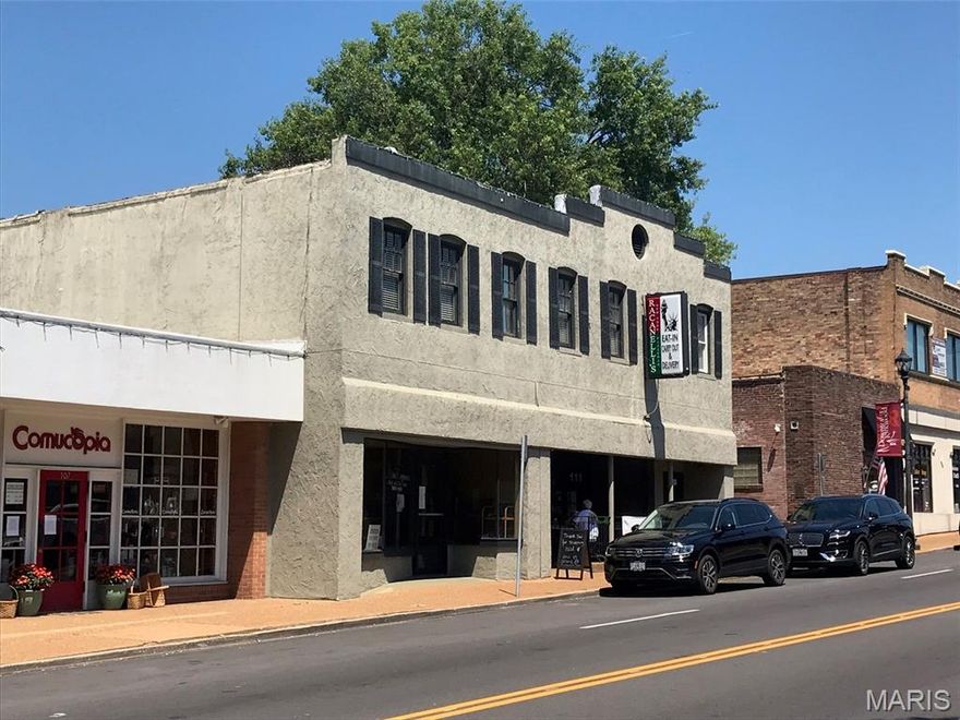 Rare opportunity to acquire a historic building with prime visibility on Kirkwood Road. Built in 1895, this property is listed on the National Register of Historic Places. Just steps from the Railroad Station, it's at the heart of all that downtown Kirkwood offers. Currently divided into three distinct spaces – a 2,511-square-foot former restaurant, a 1,304-square-foot hair salon, and a 2,660-square-foot second-floor office – this building is ready for its next chapter. (All measurements are approximate.)