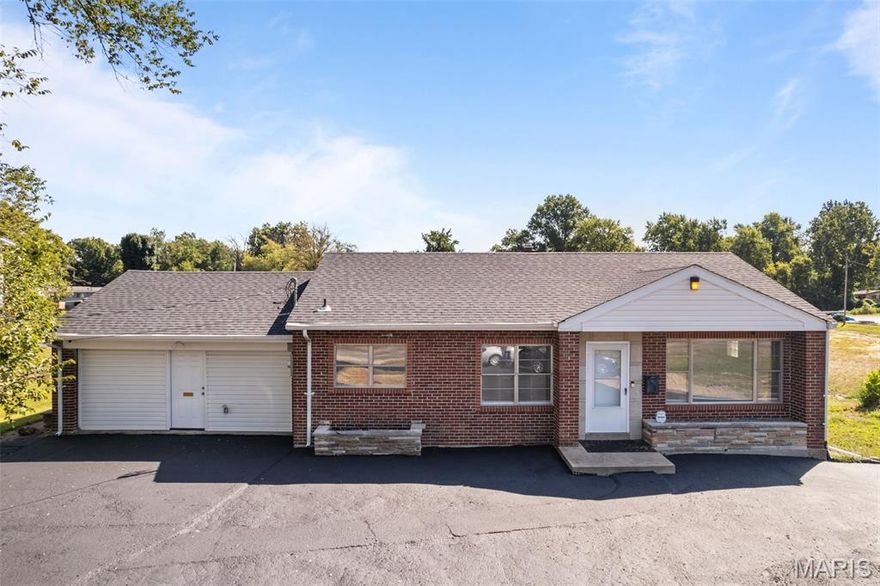 Incredible opportunity to own +/- 2,643 SF of office, alongside a 1.37 acre lot. The four (4) private offices, reception area, and abundant storage accommodates a wide variety of users. Excellent road frontage along Halls Ferry Road and close proximity to I-270 provides both high visibility and accessibility. Perfect for Medical, Counselors, Contractors, or general office users. The property is also available for lease.