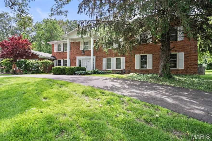 Est. 1968. Welcome to your dream oasis in prestigious Town & Country! This stunning 5000+ sf, 2 story colonial boasts 5 spacious bedrms & 8 baths, set on a serene 1 acre lot, nestled on a quiet cul de sac. Dive into relaxation w/ a large inground pool surrounded by a beautiful, newer deck (2022) & enjoy the outdoor lifestyle from one of the 2 screened-in porches. With an expansive open flr plan bathed in natural light & elegant wood flrs, this home is designed for both comfort & style. The updated kitchen features gorgeous granite counters & ample cabinet/pantry space, while the lounge, complete w/ a 120-bottle wine cabinet, is perfect for entertaining. Convenient main flr changing rm & add'tl kitchen enhances your poolside experience. You'll love the luxurious primary suite, complete w/ its own screened-in porch overlooking the backyard. The partially finished LL offers a rec area & another full bath. New roof in 2024, among many updates. This exquisite home has it all!