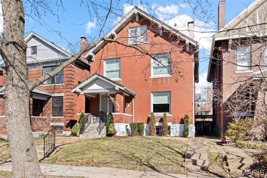 Welcome to this fabulously remodeled Skinker Debaliviere home! This home has everything you are looking for.   Current owners rehabbed the home from 2021-2023 in accordance with Missouri Preservation standards and every detail has been thoughtfully addressed.   Originally a 4 bedroom 1 1/2 bath home,  it is now a 5 bedroom 3 1/2 bath home with a wonderful floor plan, updated chefs kitchen ( all new kitchen 2023), new pantry, new HVAC (2022), new roof (2022),and 2 bedrooms, 1 bath added to 3rd floor.  The  1st floor and 2nd floor have two new decks and a new carport out back.  Original hardwood floors were preserved, sanded and stained and original tile on the front porch was remade to be an exact match of original.   You will fall in love with everything this home has to offer.