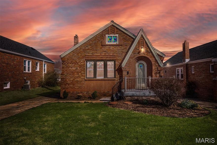Meet Kathleen—a charming 2-bed, 1-bath beauty blending history, warmth, and thoughtful updates in a quiet, walkable friendly neighborhood just steps from local businesses and favorites (yes… Federhofer's Bakery !). The perfect way to step into Spring! Historic arched brick doorway highlights the original restored Hardwood floors which SHINE, with doors and baseboards stripped back to their natural wood. Historic details abound-such as stained glass windows, original mosaic tile bath floors, and restored wall tub tile with fresh grout. Living room features custom wood wainscoting framing the fireplace, now with a new electric insert (no wood hauling here!).
The fully remodeled Kitchen STUNS with high-end onyx counters, new large SS sink & faucet, air switch ( for disposal), all new appliances -including fridge, custom built walk-in Pantry (with more counters), restored black & white tile wainscoting, and brand-new tile floors and backsplash. French doors open to a light-filled, heated and cooled bonus space—complete with a skylight, new windows, and beautiful ceramic tile floors—making it a truly inviting extension of the home! Whether you envision an office, playroom, family room, yoga studio, or cozy reading nook, this flexible space is sure to become a favorite. The primary bedroom also connects seamlessly via its own French door. A restored laundry chute adds a charming and functional nod to the home’s history between the bedrooms. Full bath has new lighting, new toilet, custom-made medicine cabinet  & vanity, plus linen closet (behind door).  
Enjoy level backyard new deck, brick paver area, oversized detached garage with side access, widened 4-ft rear stairs, and a freshly painted walk-out basement with utility sink, counters, cabinets, large closets AND ample storage. 
Come meet Kathleen… and if you love her, put a ring on her! ** deadline for offers Monday**