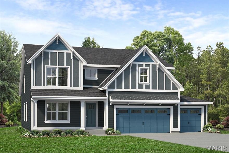 The WASHINGTON 3 CAR by McKelvey Homes. BASE PRICE on elevation WB*. The Washington 2-story offers 2,956 sq ft, 4 bedrooms, and 2.5 Bathrooms. On the first floor, the entry opens to a living room and a formal dining room. The kitchen features a center eat-in island, walk-in pantry, and connects to the breakfast area and family room. Additional on the first floor, you'll find the mud room, laundry room, and powder bath. Upstairs, the owner's suite includes 2 walk-in closets and a private bath. Three additional bedrooms share a full bath. Customize this home to fit your needs.