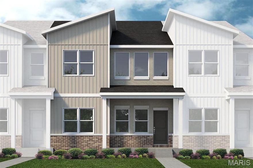 Welcome to Lombardo Homes’ newest luxury modern lifestyle community—Crooked Creek at Cottleville Trails—ideally located in the heart of Cottleville. This thoughtfully planned neighborhood features the new Lifestyle 2-Story Townhomes and exceptional resort-style amenities, including a community pool and poolhouse, scenic walking trails, playgrounds, and inviting outdoor gathering spaces—all ready for the upcoming season.

The Wakefield floor plan offers a rare and desirable layout with a main-level primary suite and dramatic 2-story Great Room. This 3-bedroom, 2.5-bath home includes a 2-car rear-entry garage and over 2,000 sq. ft. of well-designed living space. The open main level features a spacious kitchen with adjoining dining area, powder room, family entry, and soaring Great Room. Upstairs you’ll find two additional bedrooms, a loft, laundry room, large walk-in closets, and added storage. A full basement provides excellent future finishing potential.

Designer-selected finishes include stainless steel appliances, upgraded cabinetry with hardware, quartz kitchen countertops, tile backsplash, luxury vinyl plank flooring, recessed lighting, a linear fireplace with wood mantel, and stylish metal stair spindles. Zoned HVAC enhances comfort and efficiency.

Currently under construction with anticipated June 2026 completion. Limited golf-cart parking/storage is available for lease on a first-come basis—perfect for enjoying the Cottleville lifestyle.